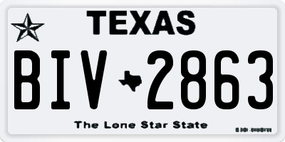 TX license plate BIV2863