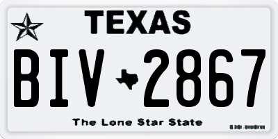 TX license plate BIV2867