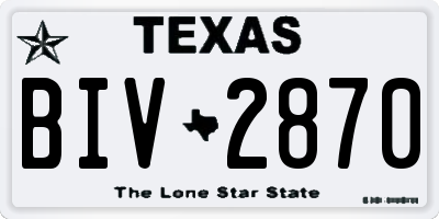 TX license plate BIV2870
