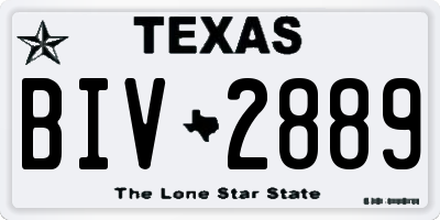 TX license plate BIV2889