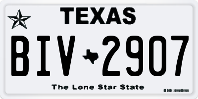 TX license plate BIV2907