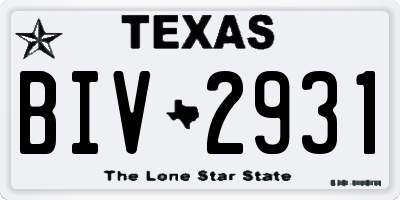 TX license plate BIV2931