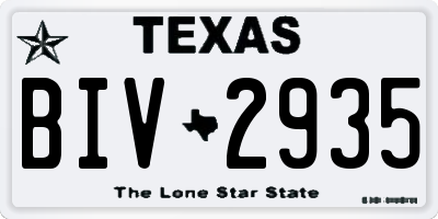 TX license plate BIV2935