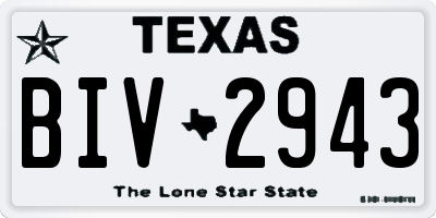 TX license plate BIV2943