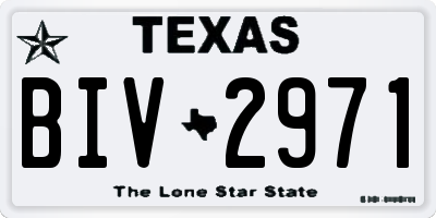 TX license plate BIV2971