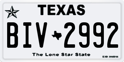 TX license plate BIV2992