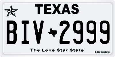 TX license plate BIV2999