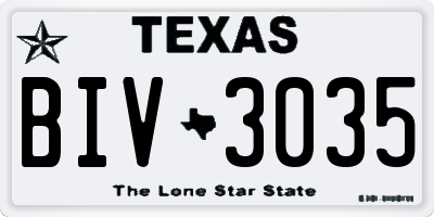 TX license plate BIV3035