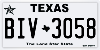 TX license plate BIV3058