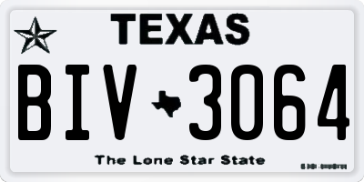 TX license plate BIV3064