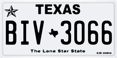 TX license plate BIV3066