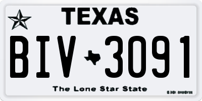 TX license plate BIV3091