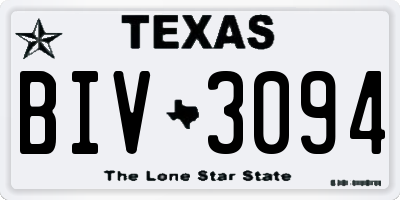 TX license plate BIV3094