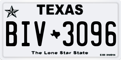 TX license plate BIV3096