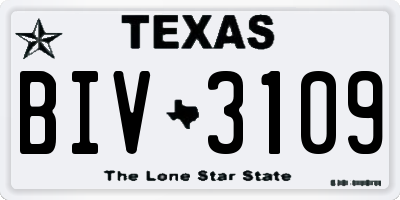 TX license plate BIV3109