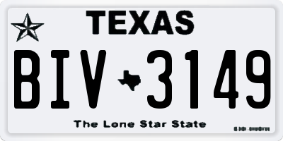 TX license plate BIV3149