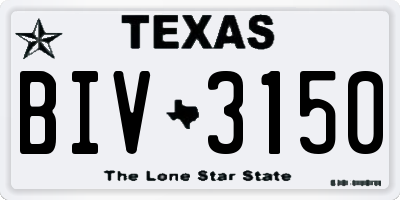 TX license plate BIV3150
