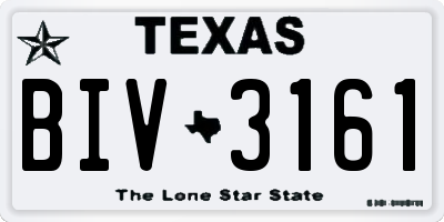 TX license plate BIV3161