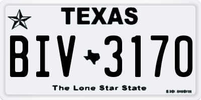 TX license plate BIV3170
