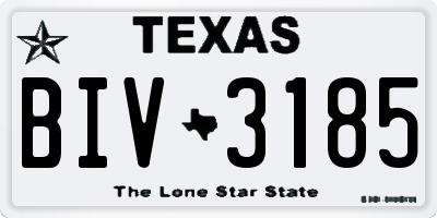 TX license plate BIV3185