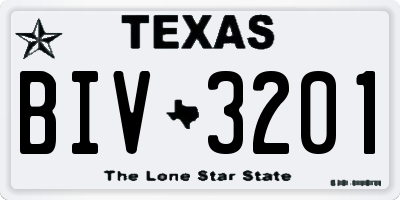 TX license plate BIV3201