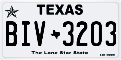 TX license plate BIV3203
