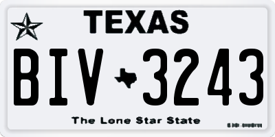 TX license plate BIV3243