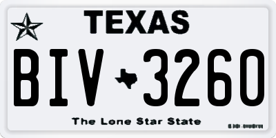 TX license plate BIV3260