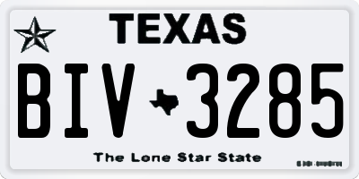 TX license plate BIV3285