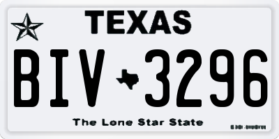 TX license plate BIV3296
