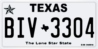 TX license plate BIV3304