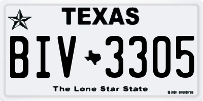 TX license plate BIV3305