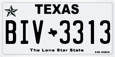 TX license plate BIV3313