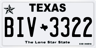 TX license plate BIV3322