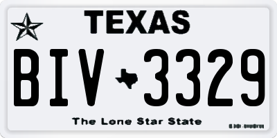 TX license plate BIV3329