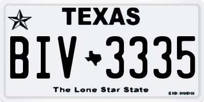 TX license plate BIV3335