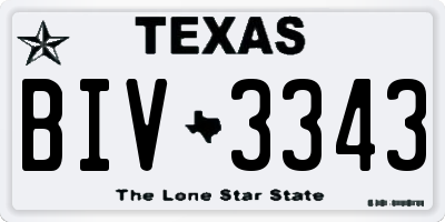 TX license plate BIV3343
