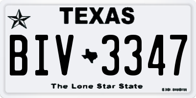 TX license plate BIV3347