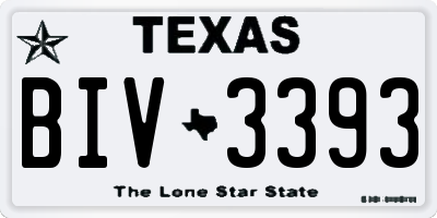 TX license plate BIV3393