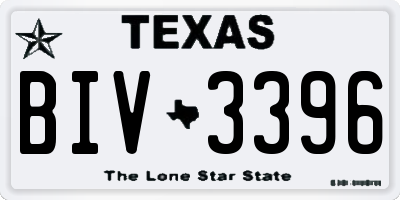 TX license plate BIV3396