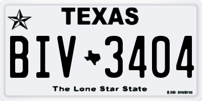 TX license plate BIV3404