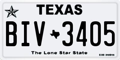 TX license plate BIV3405