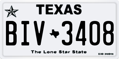TX license plate BIV3408