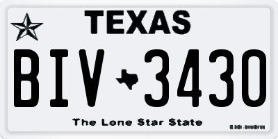TX license plate BIV3430