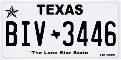 TX license plate BIV3446