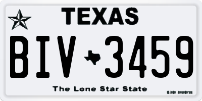 TX license plate BIV3459