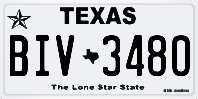 TX license plate BIV3480