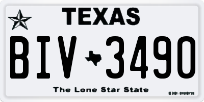 TX license plate BIV3490