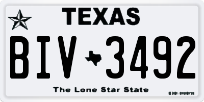 TX license plate BIV3492