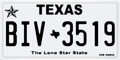 TX license plate BIV3519